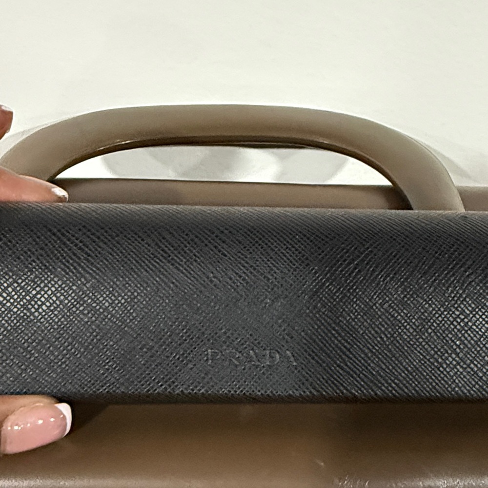 Prada Glasses Eyeglass Case Hard Magnetic Closure Black Velvet Lined